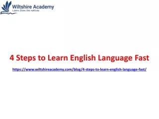 4 Steps to Learn English Language Fast