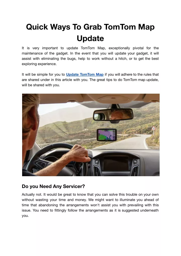 quick ways to grab tomtom map update