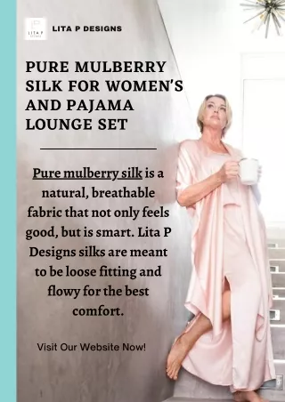 Pure Mulberry Silk For Women's and Pajama Lounge Set