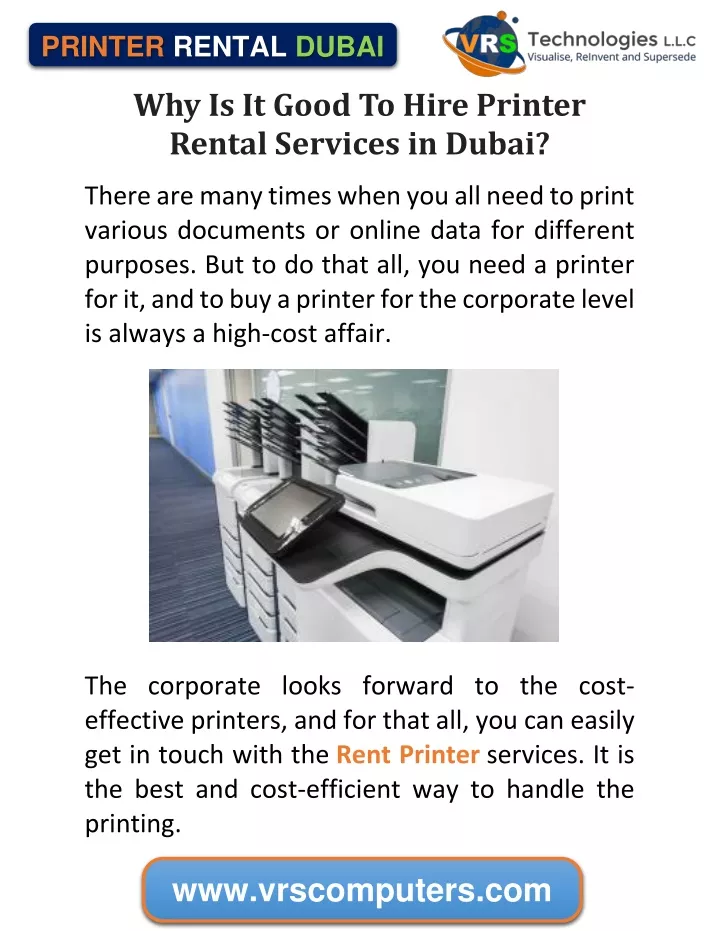 printer rental dubai