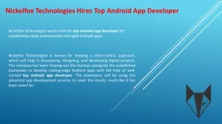 nickelfox technologies hires top android