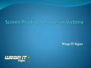 Screen Printing Services in Victoria