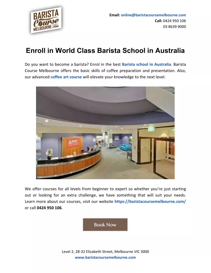 email online@baristacoursemelbourne com