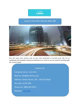 luxury limo hire service near me
