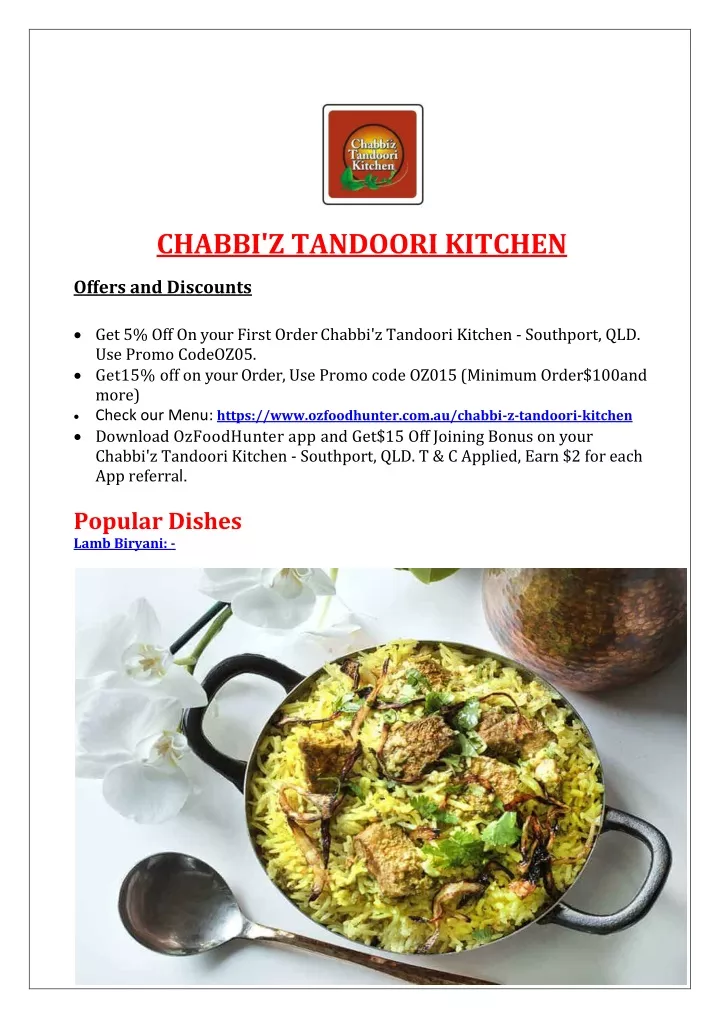 chabbi z tandoori kitchen offers and discounts