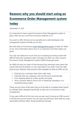 reasons why you should start using an ecommerce