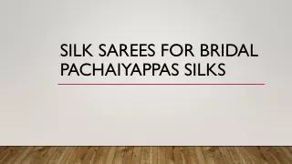 Silk Sarees for Bridal Pachaiyappas Silks