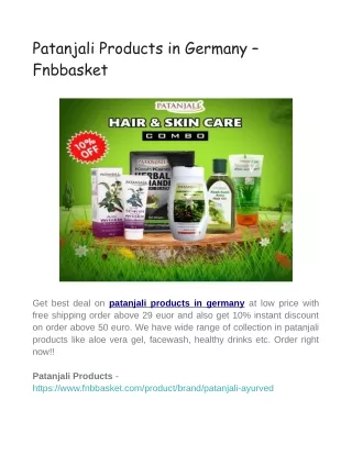 patanjali products in germany fnbbasket