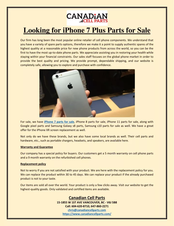 looking for iphone 7 plus parts for sale