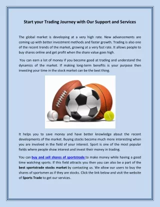 start your trading journey with our support