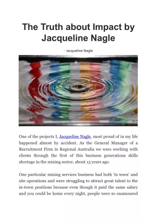 The Truth About Impact by Jacqueline Nagle