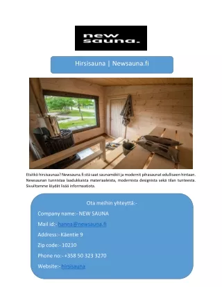 hirsisauna newsauna fi