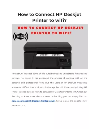 how to connect hp deskjet printer to wifi