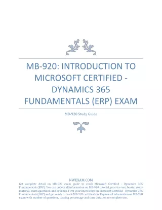 mb 920 introduction to microsoft certified