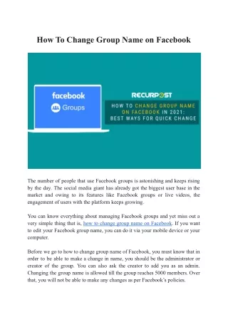 How to change group name on Facebook