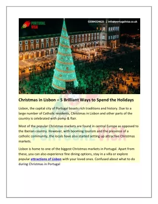 Christmas in Lisbon – 5 Brilliant Ways to Spend the Holidays