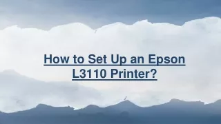 how to set up an epson l3110 printer