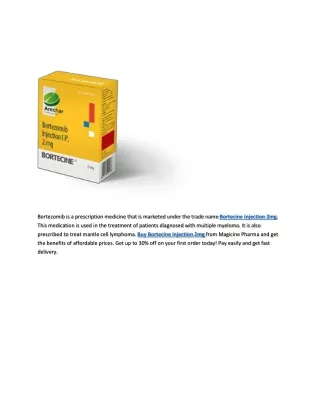 bortezomib is a prescription medicine that