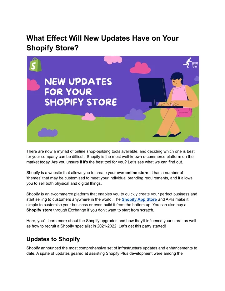 what effect will new updates have on your shopify