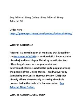 Buy Adderall 10mg Online - Blue Adderall 10mg - Adderall Pill