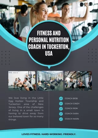 Fitness and Personal Nutrition Coach in Tuckerton, USA