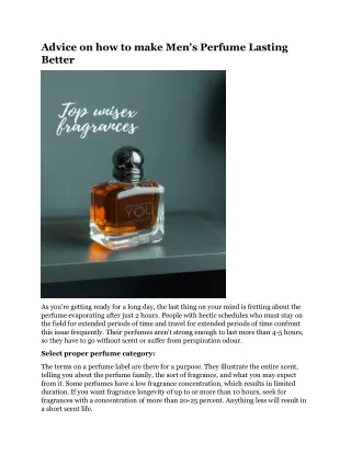 advice on how to make men s perfume lasting better