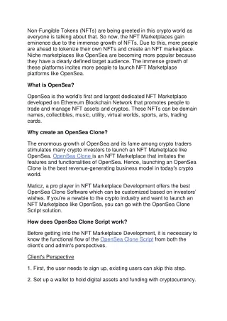 A quick guide on how to develop NFT Marketplace like OpenSea