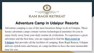adventure camp in udaipur resorts