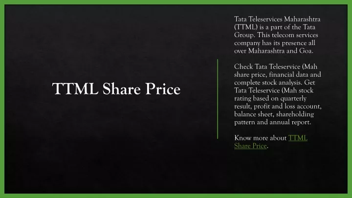 ttml share price
