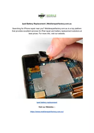 ipad battery replacement mobilerepairfactory