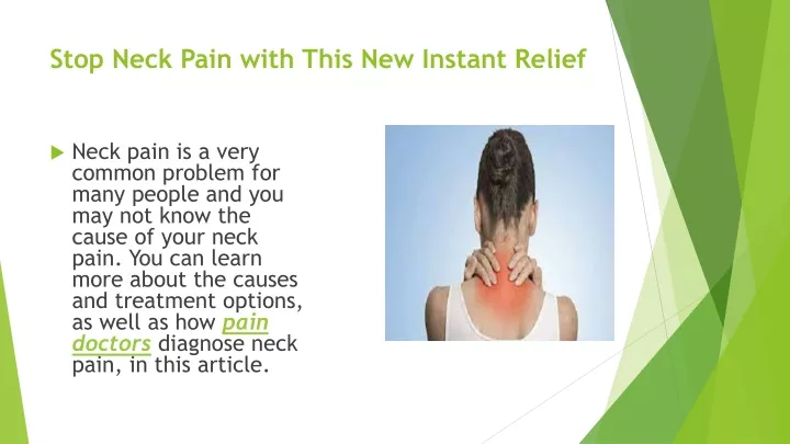 stop neck pain with this new instant relief