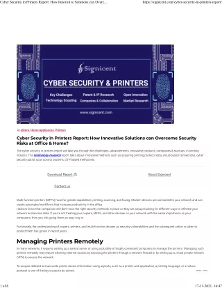 cyber security in printers report how innovative