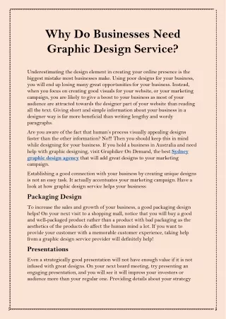 Why Do Businesses Need Graphic Design Service?