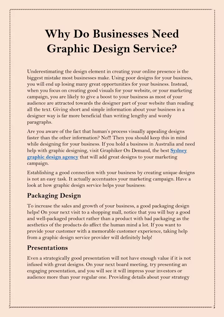 why do businesses need graphic design service