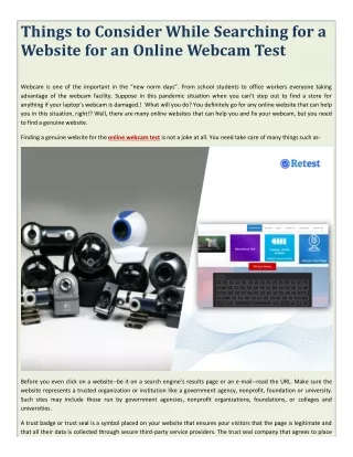 things to consider while searching for a website