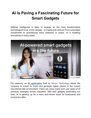 ai is paving a fascinating future for smart