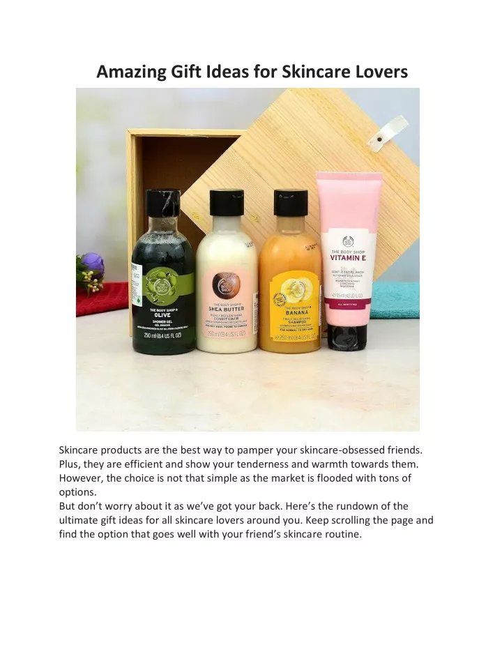 amazing gift ideas for skincare lovers