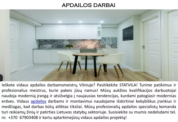 apdailos darbai