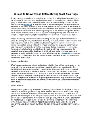 x need to know things before buying wool area rugs