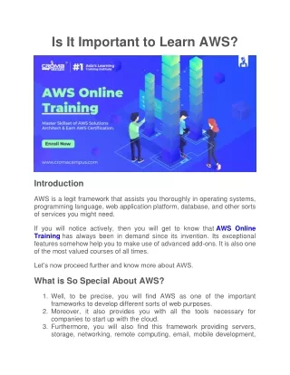 is it important to learn aws