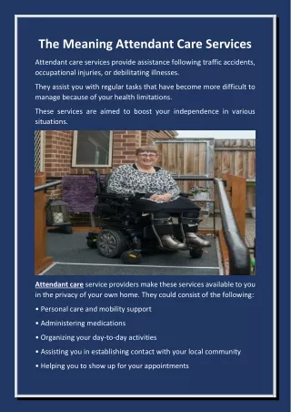 The Meaning Attendant Care Services