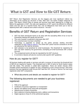 what is gst and how to file gst return