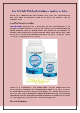 how to be safe while purchasing natural