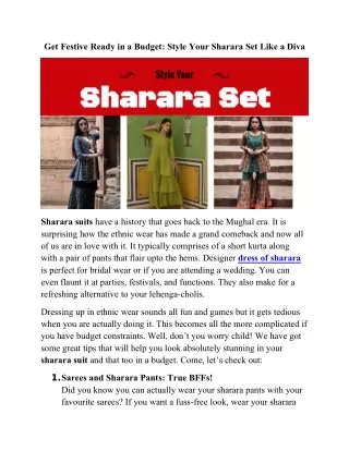 Get Festive Ready in a Budget: Style Your Sharara Set Like a Diva