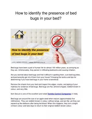 How to identify the presence of bed bugs in your bed