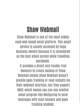 Shaw Webmail