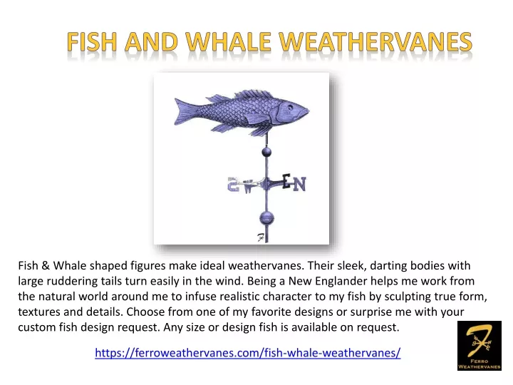 fish and whale weathervanes