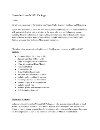 november umrah 2021 package