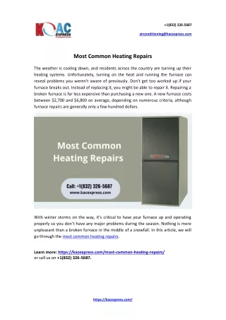 Most Common Heating Repairs – KAC Express