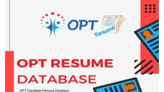 opt candidate resume database